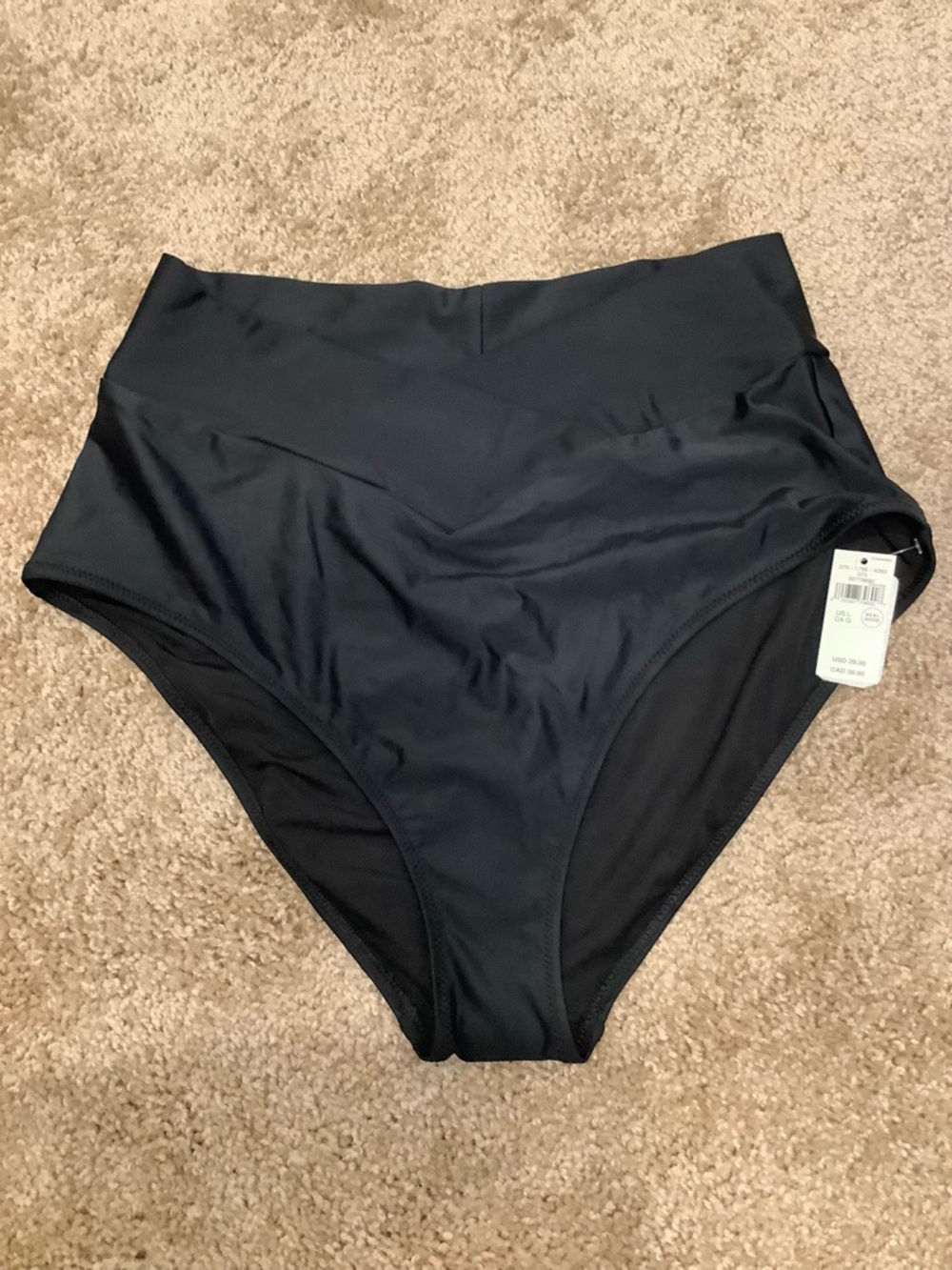Aerie high -Waist crossover Black Swim Bottoms